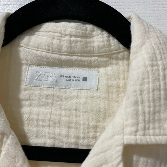 Zara Kids Cream Button Down Shirt - Picture 2 of 5